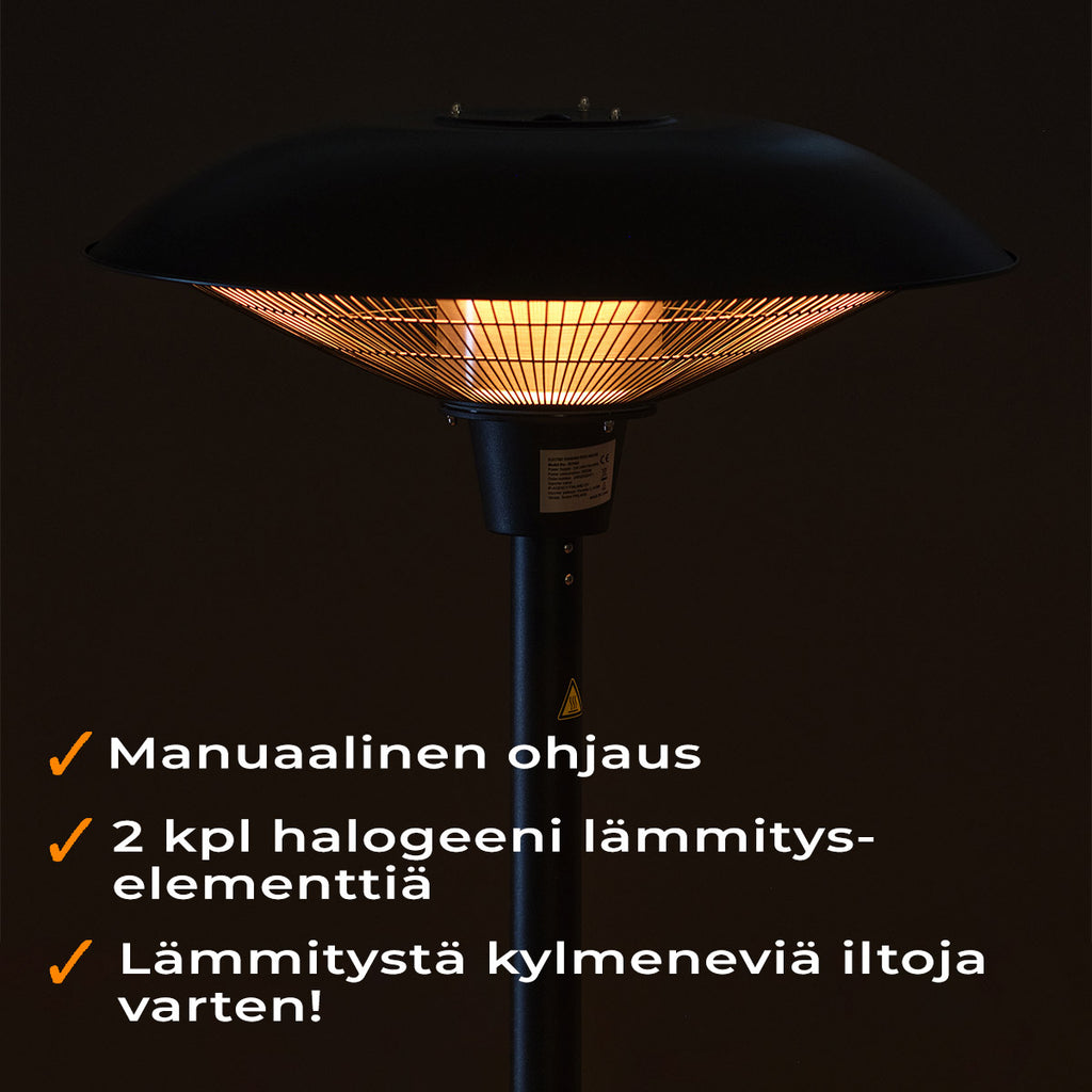 FORNORTH TERASSILÄMMITIN STANDING HEATER PREMIUM 2000W, MUSTA