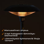 FORNORTH TERASSILÄMMITIN STANDING HEATER PREMIUM 2000W, MUSTA
