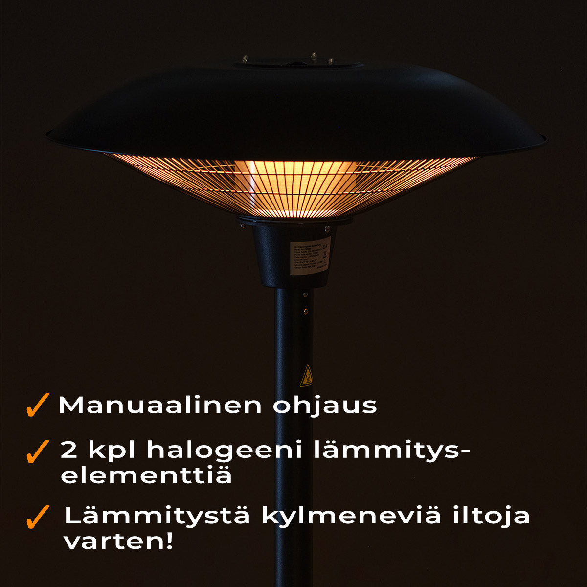 FORNORTH TERASSILÄMMITIN STANDING HEATER PREMIUM 2000W, MUSTA