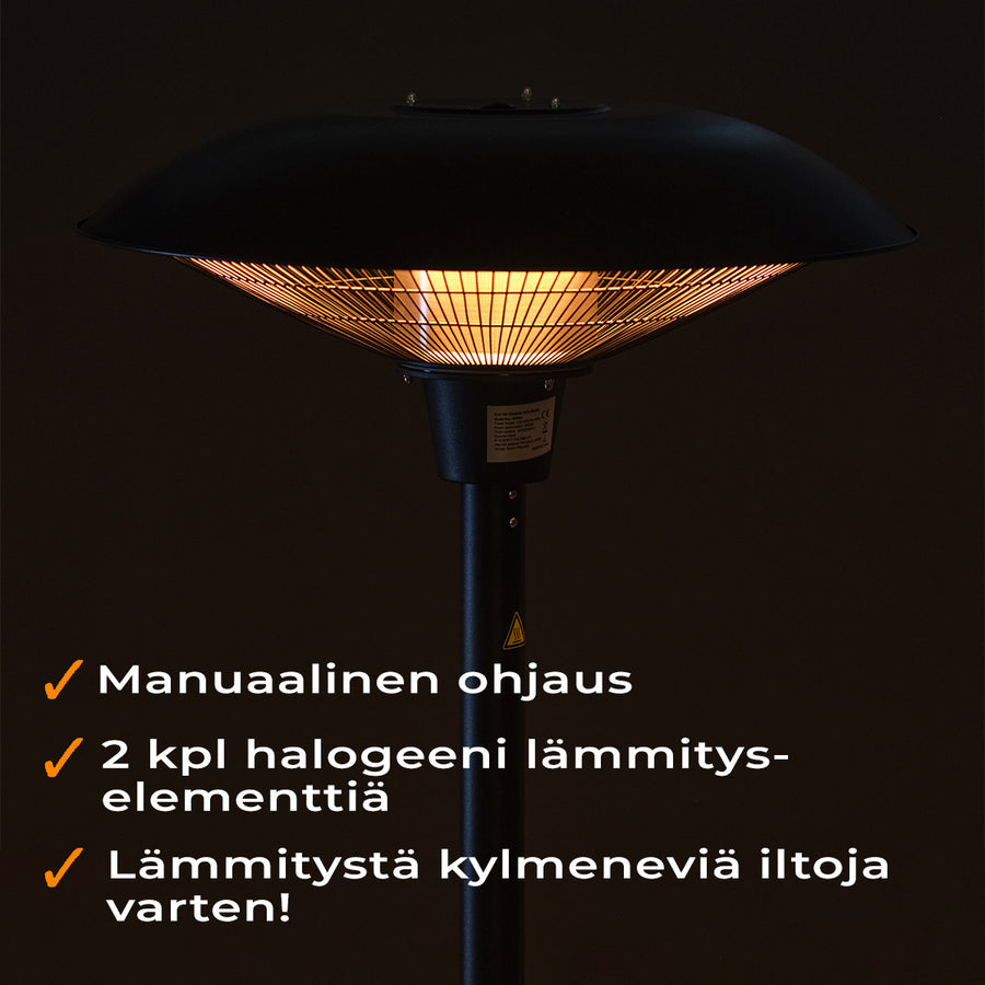 FORNORTH TERASSILÄMMITIN STANDING HEATER PREMIUM 2000W, MUSTA