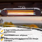 FORNORTH TERASSILÄMMITIN WALL HEATER PREMIUM 2000W + ETÄOHJAUS, MUSTA
