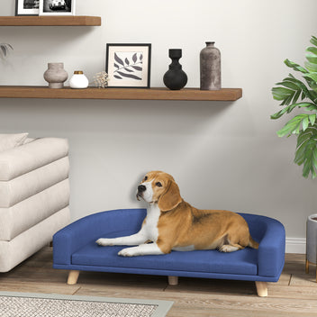 Koiran sohva isoille koirille 30 kg asti, paksu irrotettava tyyny, 98 x 67 x 25 cm, sininen
