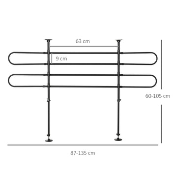 Koiraverkko autoon säädettävä, korkeus 60–105 cm ja leveys 87–135 cm, kaksi teleskooppiputkea, musta