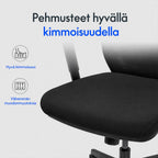 Työtuoli niskatuella ja ripustimella, musta