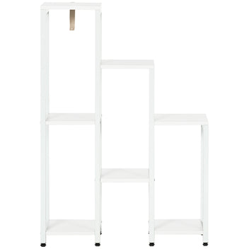 Seitsemäntasoinen kukkateline, sisälle ja ulos, valkoinen