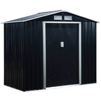 Peltivaja liukuovilla, 2,13 x 1,30 x 1,85 m, tummanharmaa
