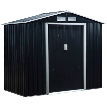 Peltivaja liukuovilla, 2,13 x 1,30 x 1,85 m, tummanharmaa