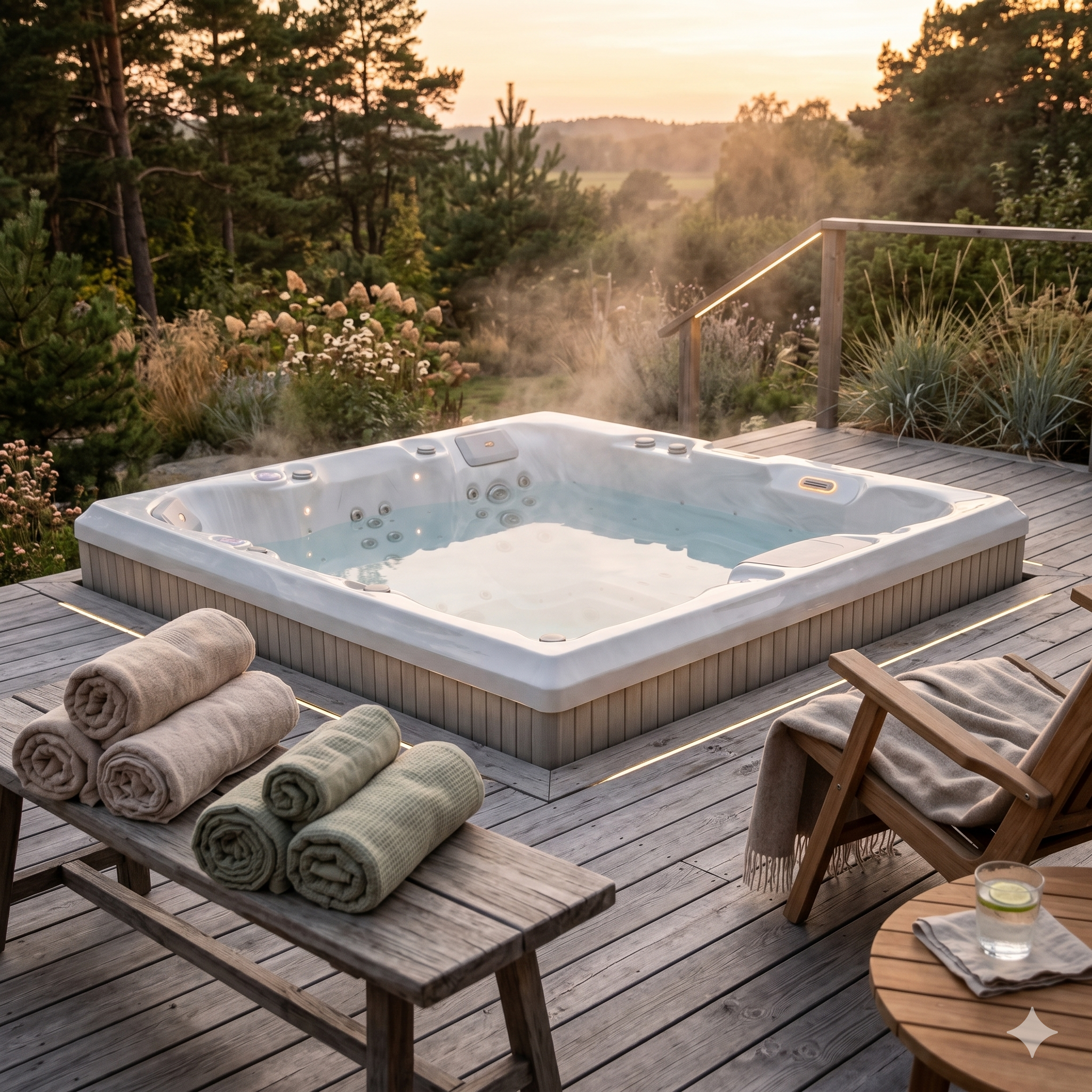 Ulkoporeallas 215 x 215 cm – 55 suutinta, Balboa WIFI, 39 LED-valoa