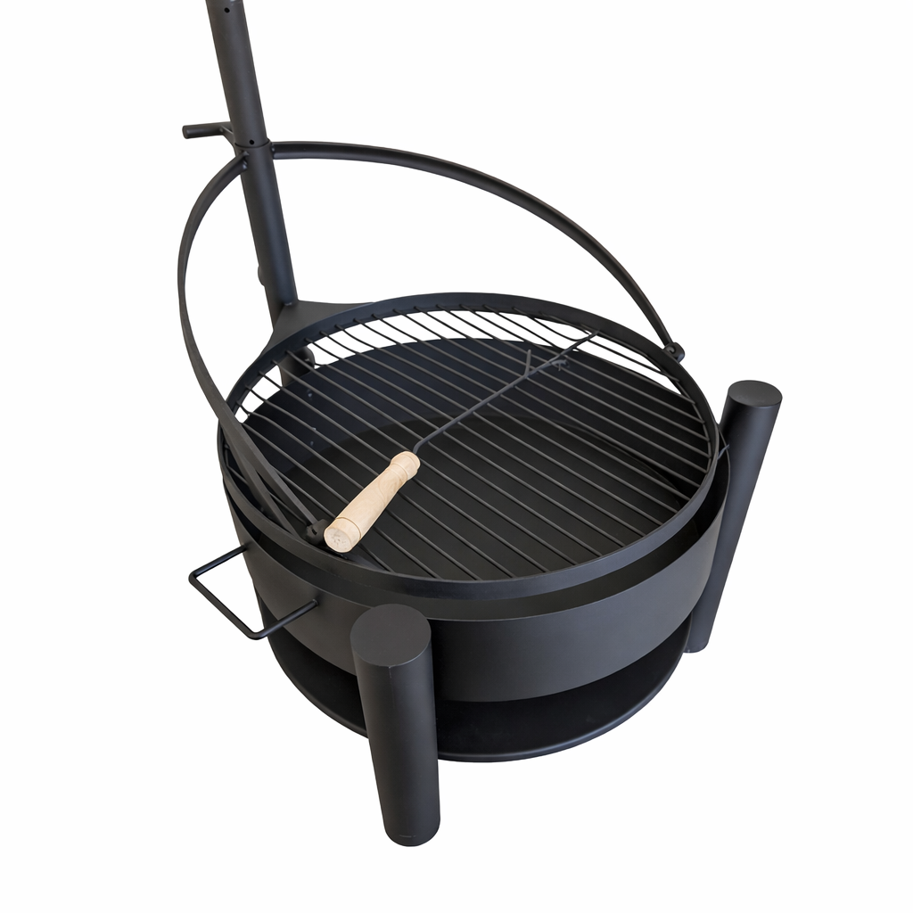 Utomhusgrill 60 cm – 60 cm grillgaller, 2 mm stål, svart