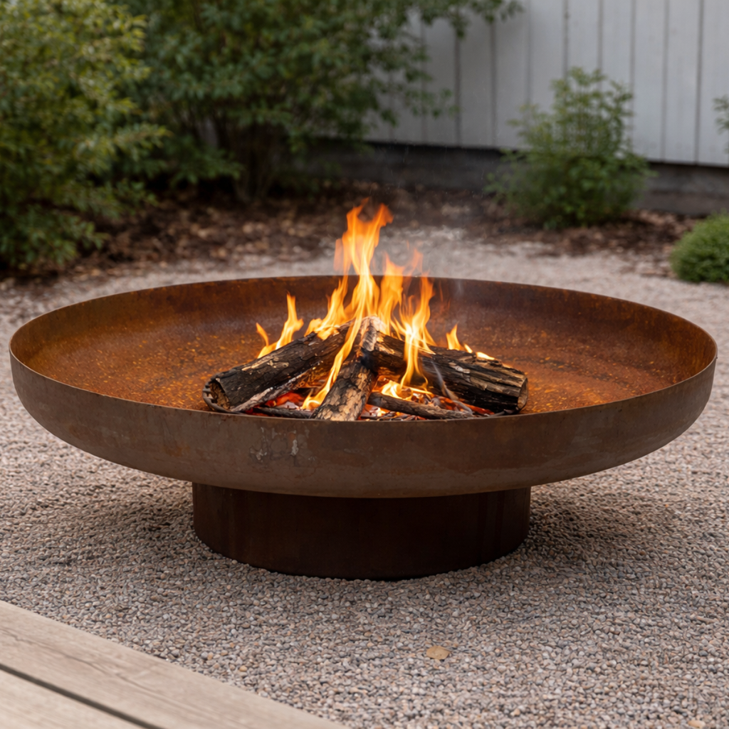 Lund & Leaf Utomhuseldstad 100 cm, Corten-stål