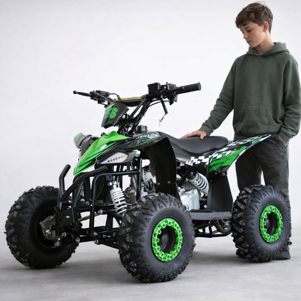 Pohjola Motors Minimönkijä 110CC Automaatti, musta-vihreä