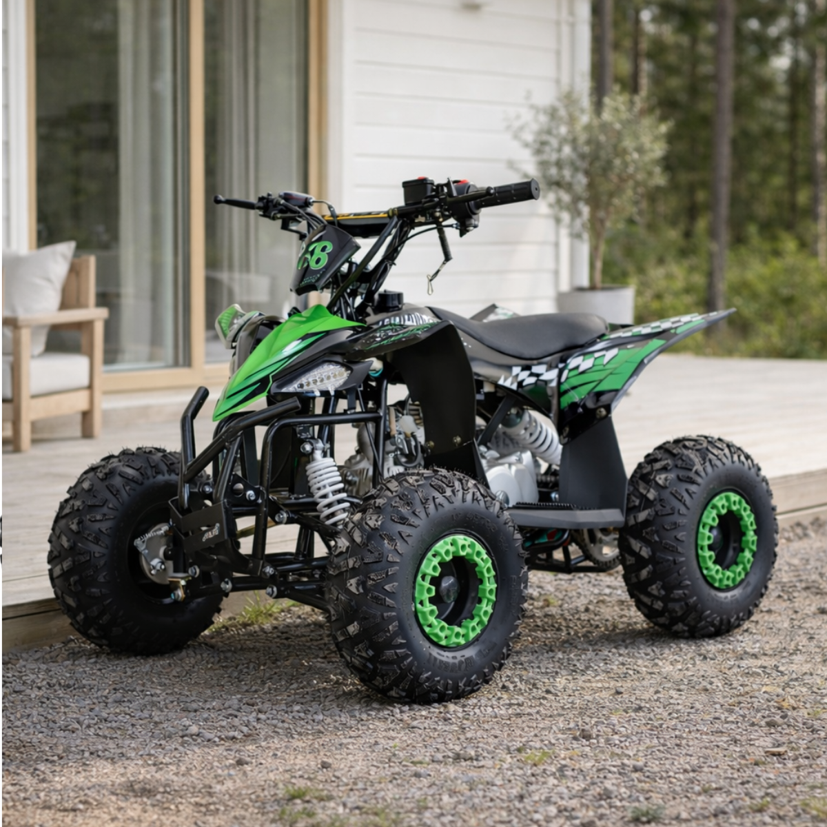 Pohjola Motors Minimönkijä 110CC Automaatti, musta-vihreä