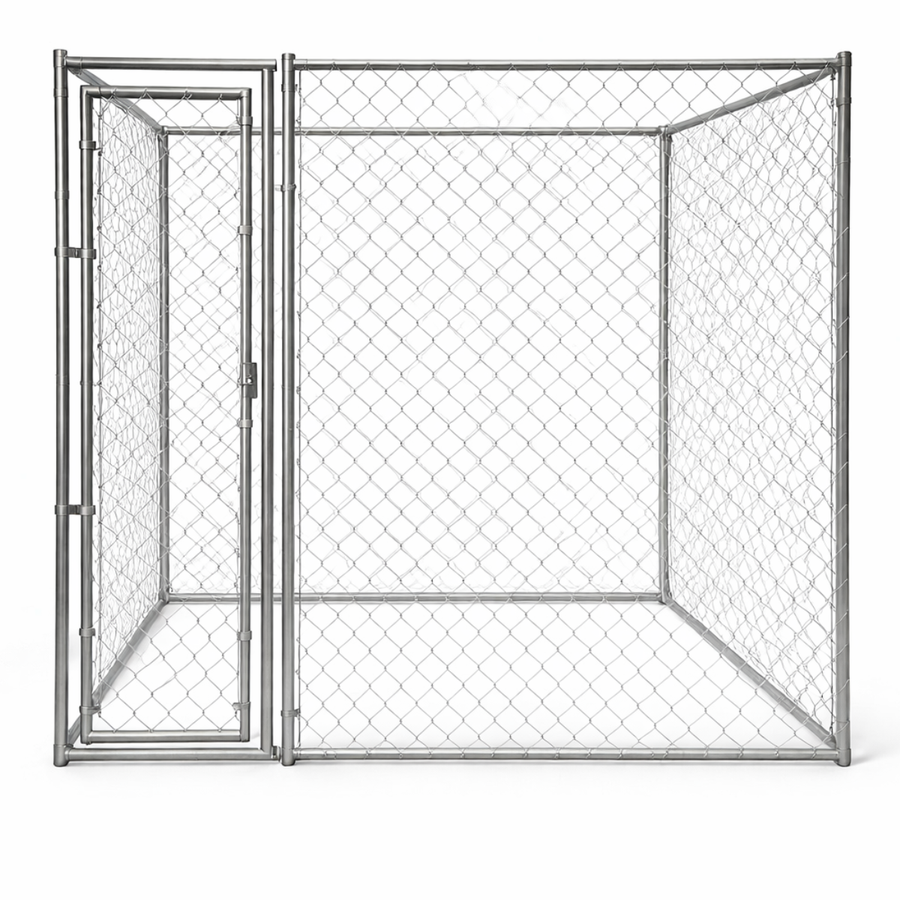 Hundkoja 152 x 305 x 182 cm – galvaniserat stål, låsbar dörr