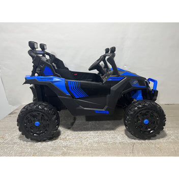Lasten sähkömaastoauto UTV kahdelle 24V litiumakulla, kaukosäädin, 2 x 120 W, sininen