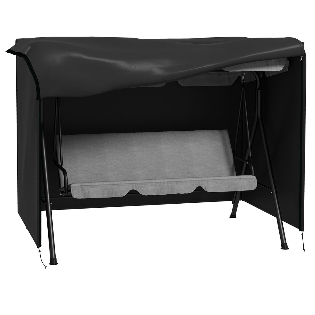 Vedenpitävä suojapeite isolle puutarhakeinulle, 600D Oxford, 205 x 124 x 164 cm, musta