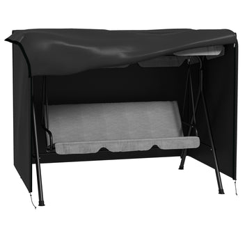 Vedenpitävä suojapeite isolle puutarhakeinulle, 600D Oxford, 205 x 124 x 164 cm, musta