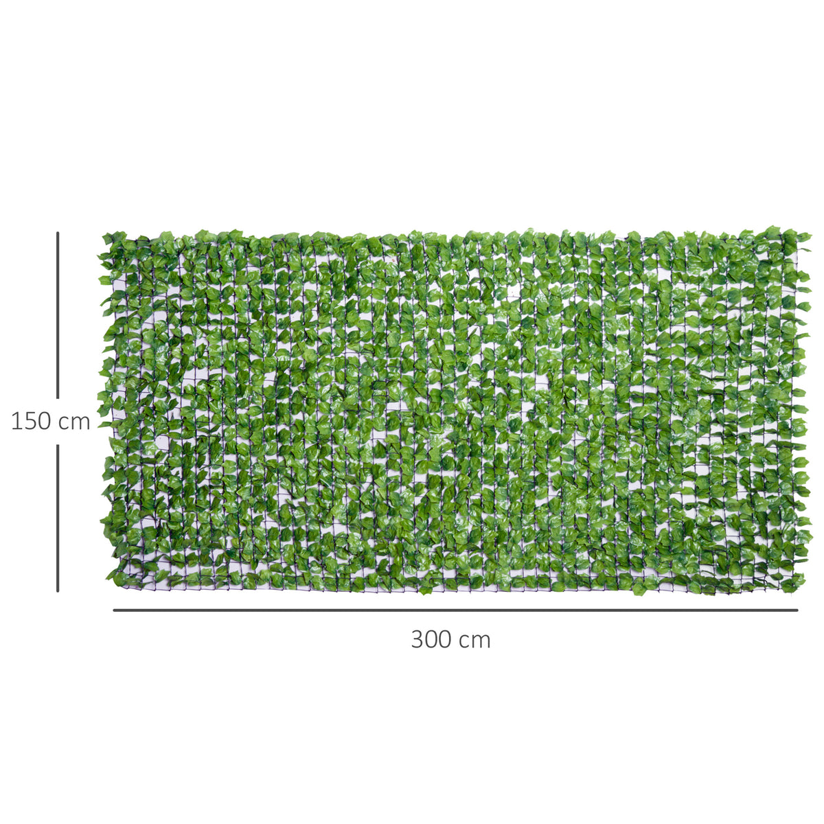 Tekolehtiaita näkösuojaksi, vaahteranlehti, 300 x 150 cm, vaaleanvihreä