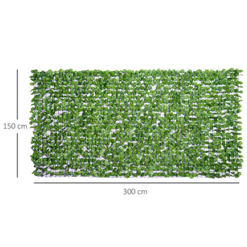 Tekolehtiaita näkösuojaksi, vaahteranlehti, 300 x 150 cm, vaaleanvihreä
