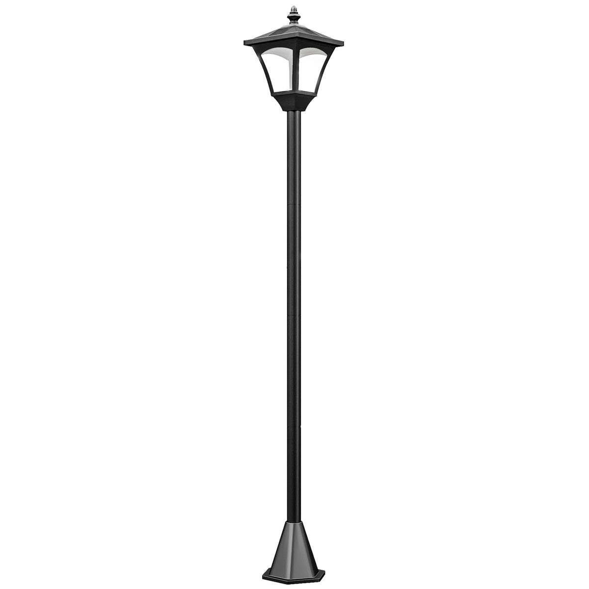 Aurinkokennolla toimiva puutarhalyhty maapiikillä, 120 cm, musta