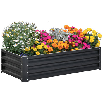 Sinkitty kasvatuslaatikko avoimella pohjalla, 120 x 60 x 30,5 cm, harmaa