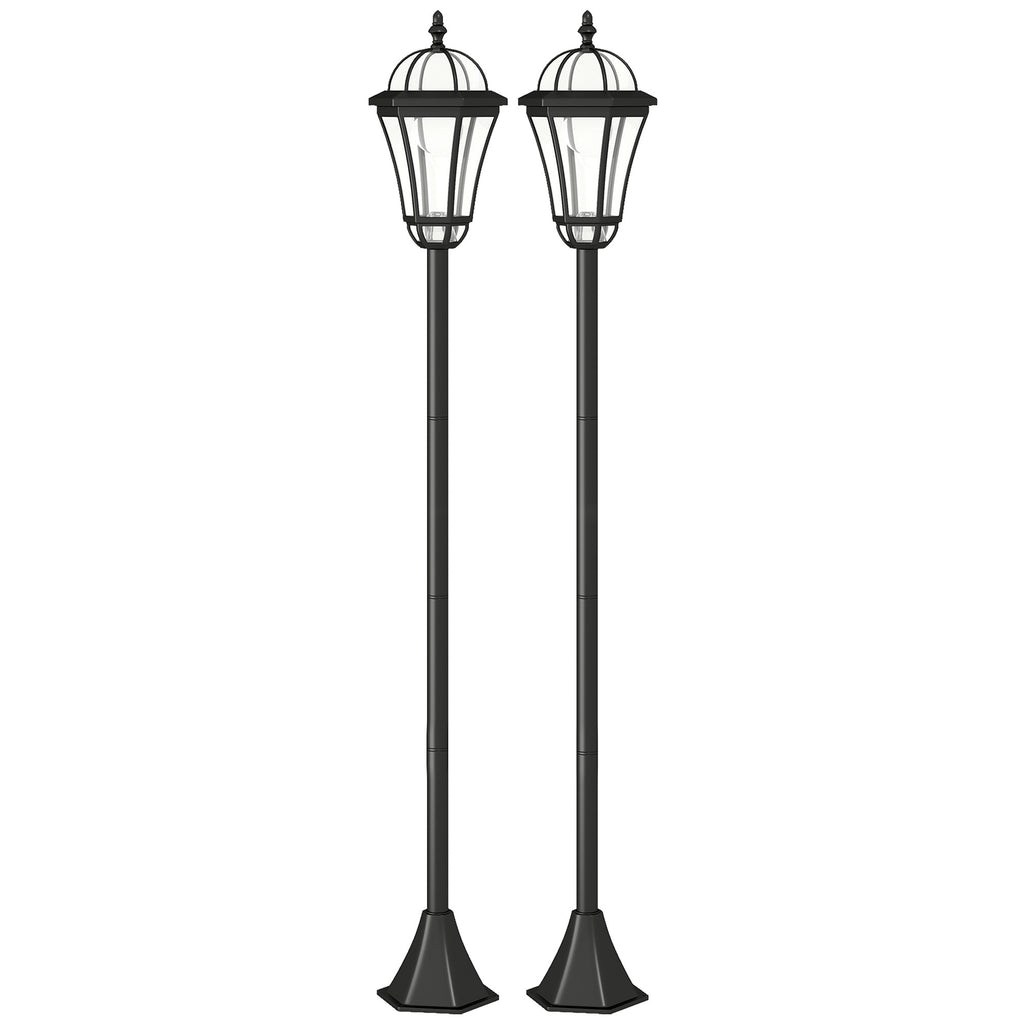 Aurinkopuutarhalyhdyt maapiikillä, 2 kpl, 129 cm, musta