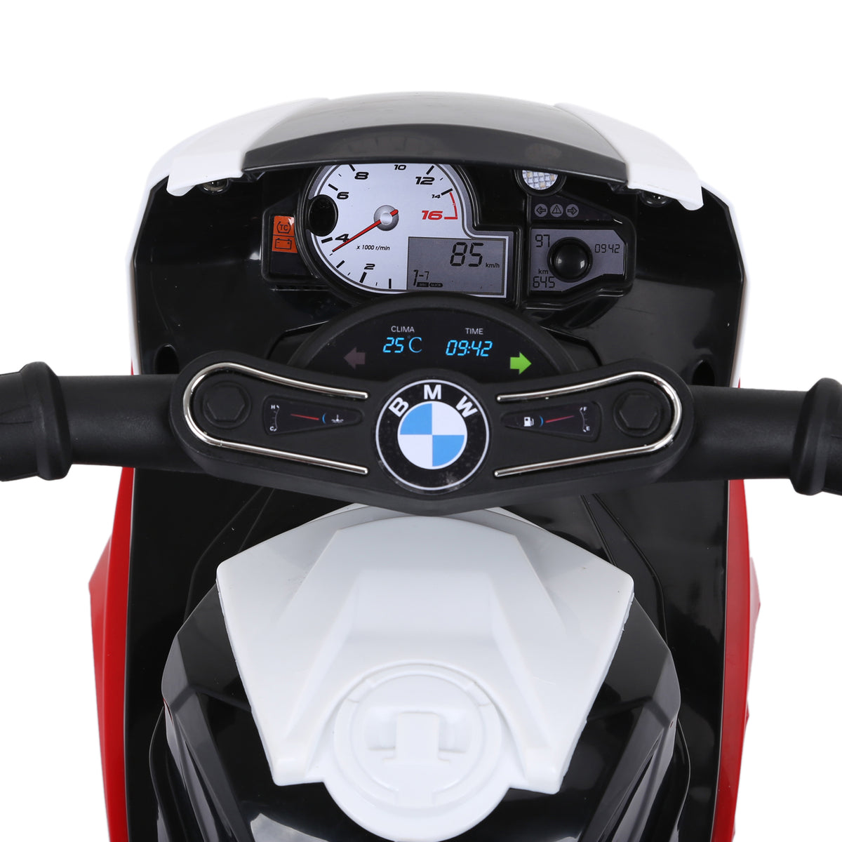 Lasten sähkömoottoripyörä BMW S1000RR 6V, musiikki ja ajovalo, 18–36 kk, punainen