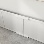 Pentulaatikko säädettävillä sisäänkäynneillä, mänty ja MDF, pienille ja isoille koirille, 196 x 96 x 48 cm, valkoinen