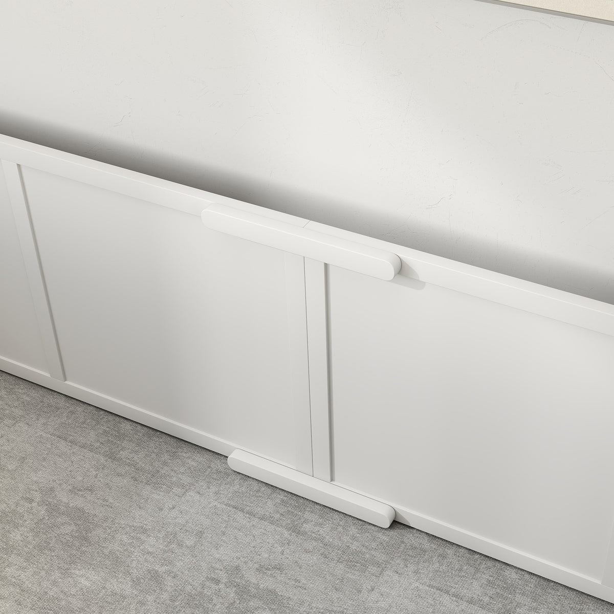 Pentulaatikko säädettävillä sisäänkäynneillä, mänty ja MDF, pienille ja isoille koirille, 196 x 96 x 48 cm, valkoinen