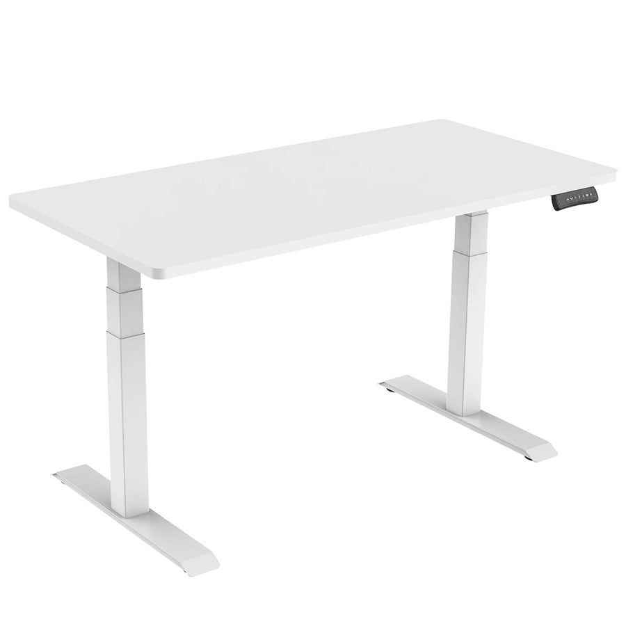 Elektriskt skrivbord 160 x 80 cm – höjdjustering 58–123 cm, 125 kg, vitt