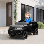 Land Rover Discovery Sport lasten sähköauto 12V – musta, kauko-ohjattava, valot ja musiikki