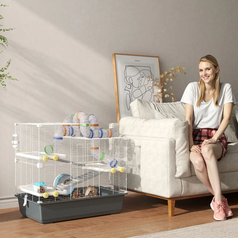 4-tasoinen hamsterin häkki tunnelsysteemillä 78 x 45 x 73 cm