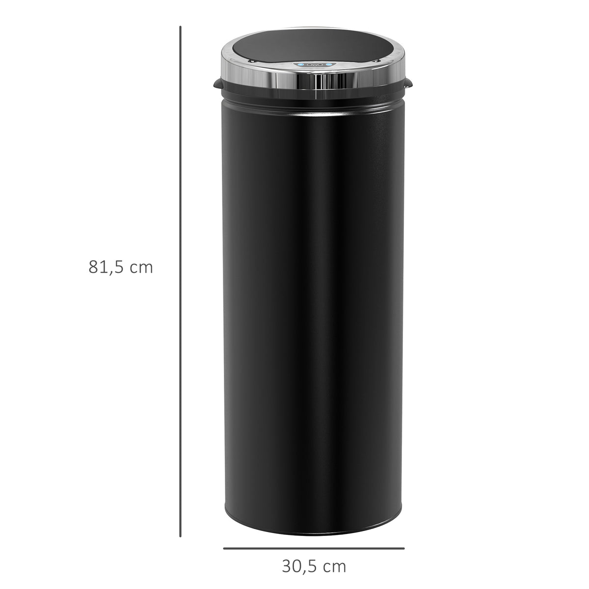 Sensoriroskakori 50 l, pyöreä, kosketukseton avaus, irrotettava sisäastia, musta