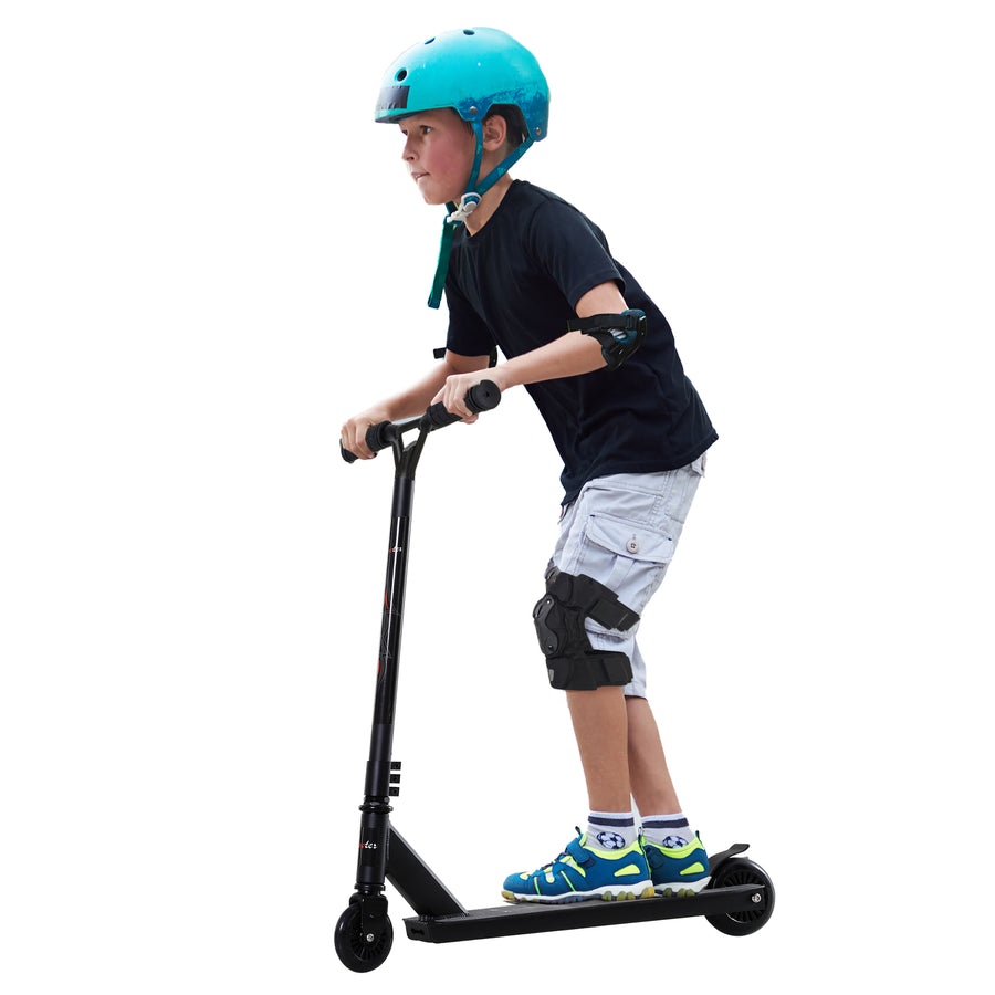 Temppupotkulauta alumiinia, 100 mm PU-pyörät, freestyle, 14 v+, musta
