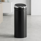 Sensoriroskakori 50 l, pyöreä, ruostumaton teräs, kosketukseton avaus, musta