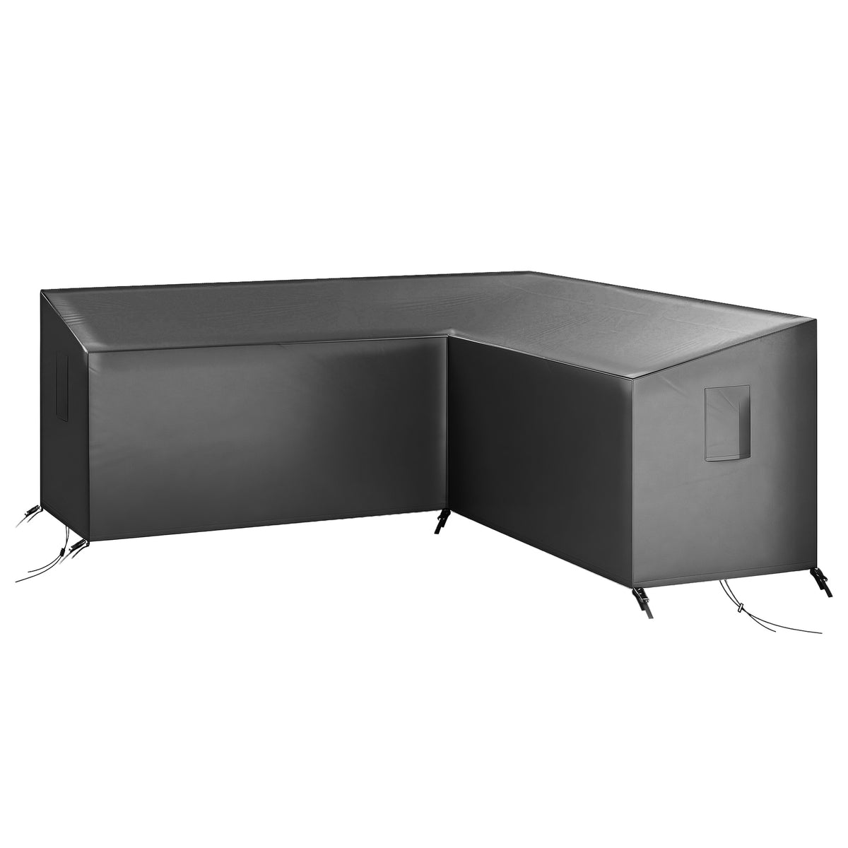 Vedenpitävä suojapeite V-mallinen kulmasohvalle, 420D Oxford, 216 x 216 x 78 cm, musta