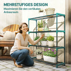 Nelitasoiset kukkahyllyt 2 kpl, 104 cm, tummanvihreä