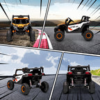 Lasten sähkömaastoauto UTV 12V, kaukosäädin, jousitus ja LED, 3–7 km/h, 3–5 v, oranssi