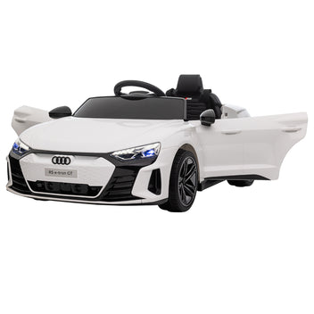 Lasten sähköauto Audi RS e-tron GT, kaukosäädin, turvavyö ja valot, 3–5 v, valkoinen