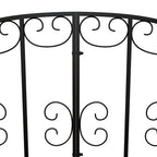 Koristeellinen metallinen puutarhasilta kaiteilla, 119 cm, musta