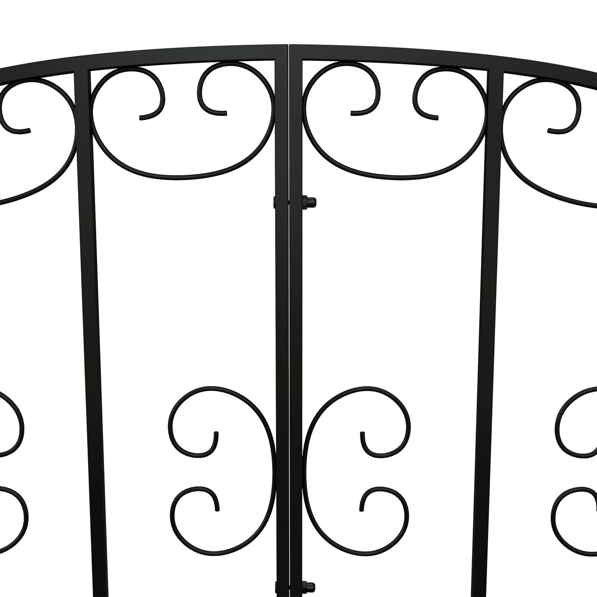 Koristeellinen metallinen puutarhasilta kaiteilla, 119 cm, musta