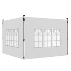 Ikkunalliset sivuseinät pop-up-paviljonkiin 3 x 3 / 3 x 4 m, 2 kpl, valkoinen