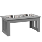 Koiran korotettu ruokintateline 2 RST-kupilla 2 l, liukumaton, 58,4 x 30,5 x 25,4 cm, harmaa