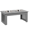 Koiran korotettu ruokintateline 2 RST-kupilla 2 l, liukumaton, 58,4 x 30,5 x 25,4 cm, harmaa