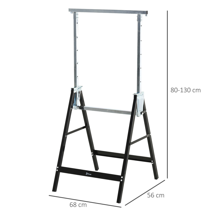Telinepukki 2 kpl kevyt, PP-jalkasuojat, korkeus 80–130 cm, kantavuus 200 kg, 68 x 56 cm, musta
