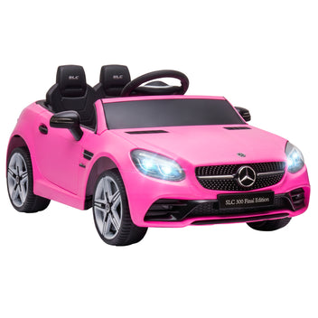 Lasten sähköauto Mercedes SLC 300, kaukosäädin, LED-valot ja musiikki, 3–6 v, pinkki