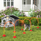 Koiran agility-portit 4 kpl, leveys säädettävä 95–114 cm, täytettävät jalustat, keltainen/oranssi