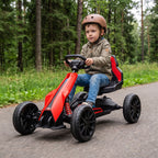 Lasten sähkökartingauto 12V, kaksi nopeutta 3–5 km/h, turvavyö, EVA-renkaat, punainen
