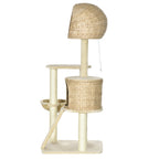Iso kissan raapimispuu kahdella pesällä ja riippumatolla, 150 cm, beige