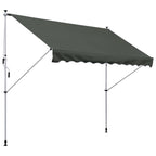 Puristustangollinen parvekemarkiisi, säädettävä 1,7–2,8 m, 3 x 1,5 m, harmaa