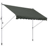 Puristustangollinen parvekemarkiisi, säädettävä 1,7–2,8 m, 3 x 1,5 m, harmaa